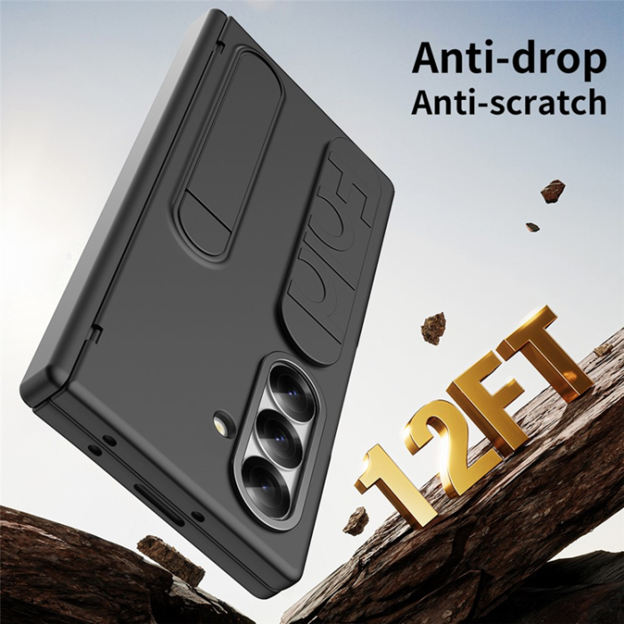 A-One Brand - Galaxy Z Fold 7 Mobilskal Kickstand Armband - Svart