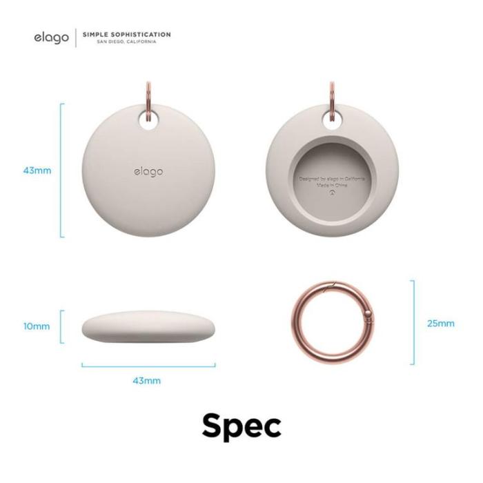 Elago - Elago Fodral med Nyckelring för AirTag - Ljusgrå