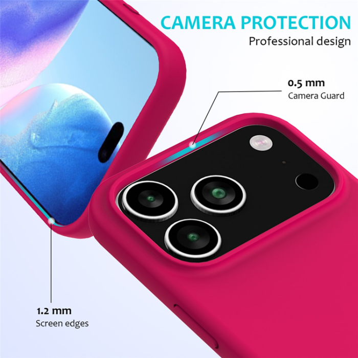 A-One Brand - iPhone 17 Pro Mobilskal Liquid Silikon - Ros