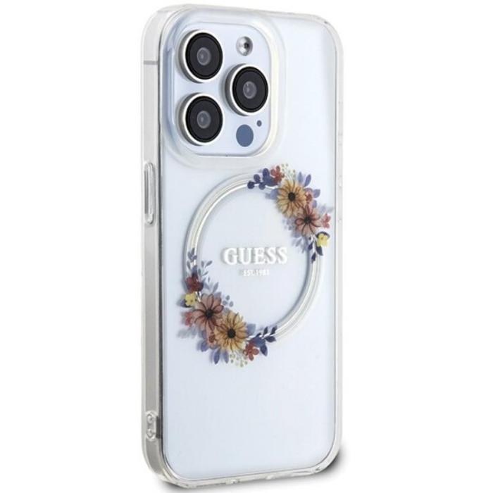 Guess - Guess iPhone 15 Pro Mobilskal Magsafe IML Flowers Wreatch