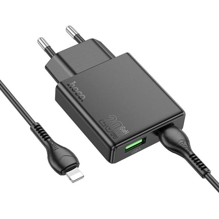 Hoco - Hoco Snabbladdare PD 20W USB-A USB-C QC3.0 3A med Lightning Kabel N38