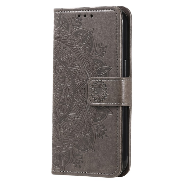 OEM - Galaxy A24 4G Plånboksfodral Imprinted Mandala Flower - Grå