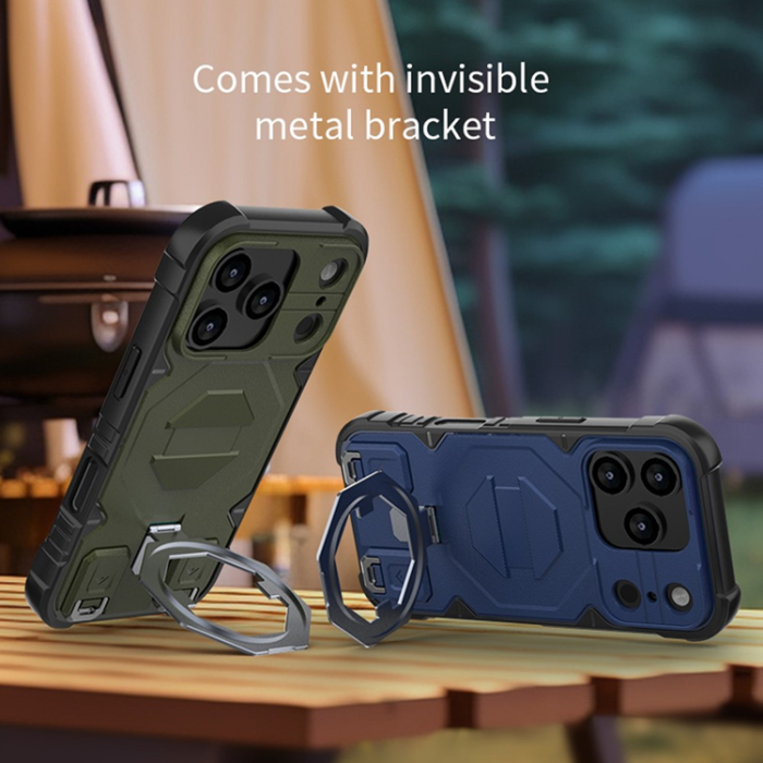 A-One Brand - iPhone 17 Pro Max Mobilskal MagSafe Kickstand Med snodd - Svart