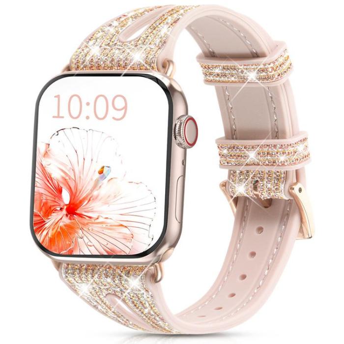 Kingxbar - Kingxbar Apple Watch 2/3/4/5/6/7/8/SE (42/44/45mm) Armband - Guld