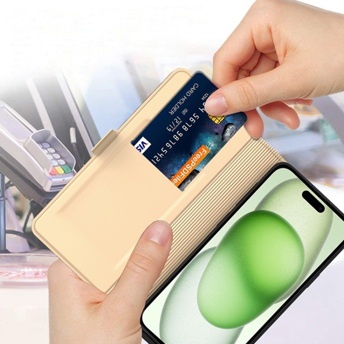 A-One Brand - iPhone 16 Pro Plånboksfodral Shockproof - Guld