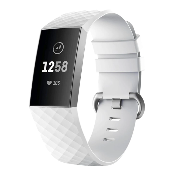 A-One Brand - Fitbit Charge 4/3 Armband Silikon - Vit