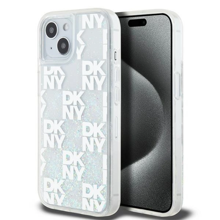 DKNY iPhone 14 Mobilskal Liquid Glitter Multi Logo - Vit | 2353 | AlltMobil