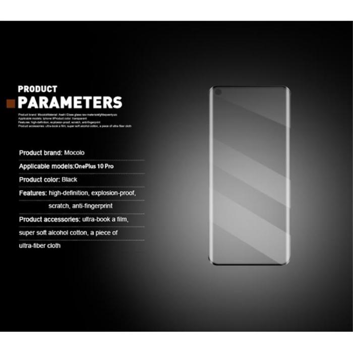 Mocolo - Mocolo OnePlus 10 Pro 5G Härdat Glas Skärmskydd HD Full Glue 3D - Svart
