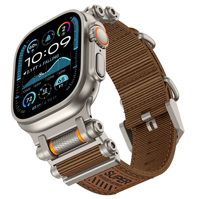 A-One Brand - Apple Watch 42/44/45/46/49mm Armband Nylon - Brun