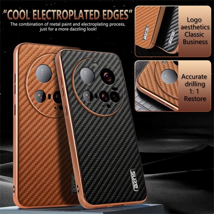 AZNS - AZNS Xiaomi 15 Ultra Fodral - Electroplating KonstLäder - Svart