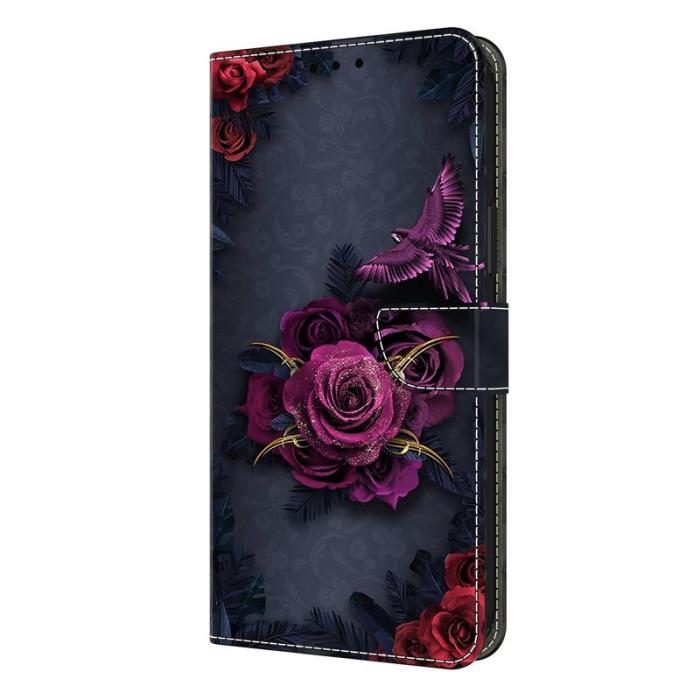 OEM - Samsung Galaxy S26 Plånboksfodral Konstläder Flip Ställ Lila Blommor