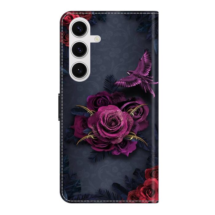 OEM - Samsung Galaxy S26 Plånboksfodral Konstläder Flip Ställ Lila Blommor