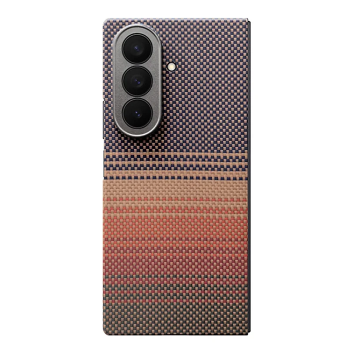 A-One Brand - Galaxy Z Fold 7 5G Mobilskal Magsafe Aramid Fiber Gradient - Sunset Gul