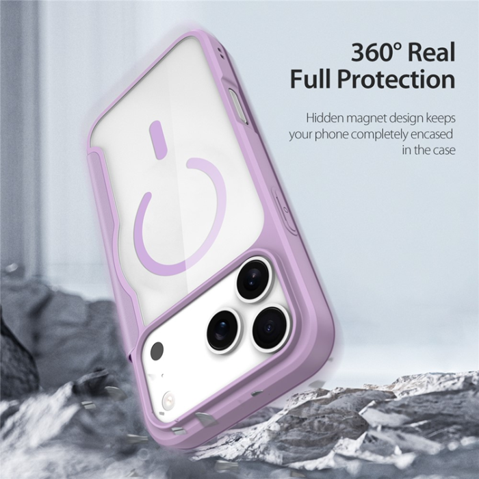 Dux Ducis - Dux Ducis iPhone 17 Pro Plånboksfodral MagSafe Skin X Pro - Lila Rosa