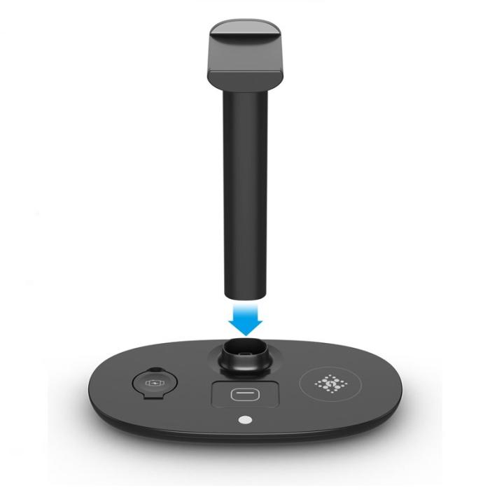 OEM - 4-i-1 15W Trådlös Laddare Qi för Apple Watch, AirPods, Mobiltelefon