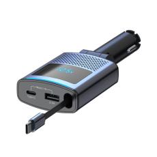 OEM - SC09 PD 65W Snabbladdare f&ouml;r bil med 1m utdragbar Type C-kabel