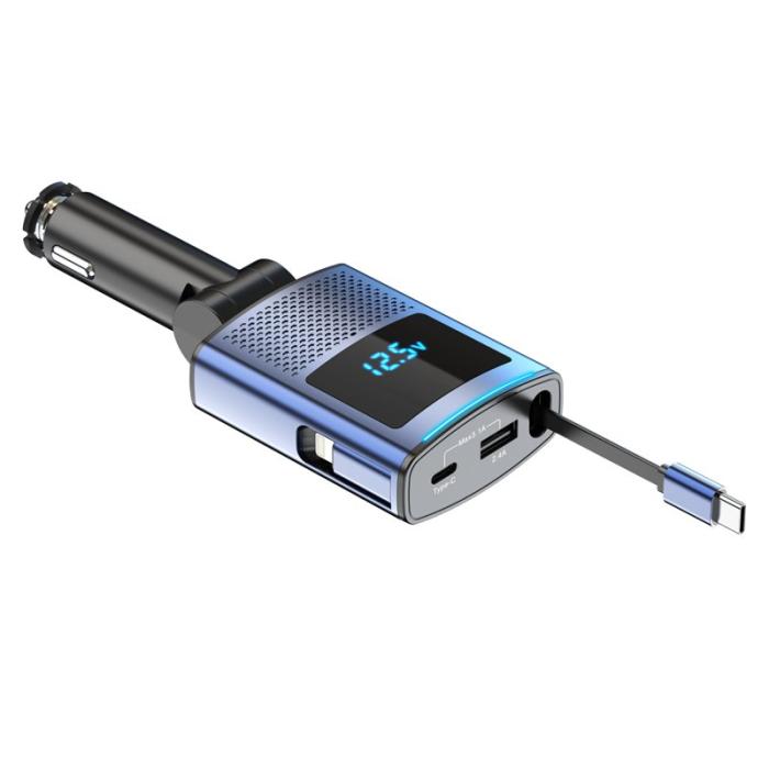 OEM - SC09 PD 65W Snabbladdare för bil med 1m utdragbar Type C-kabel