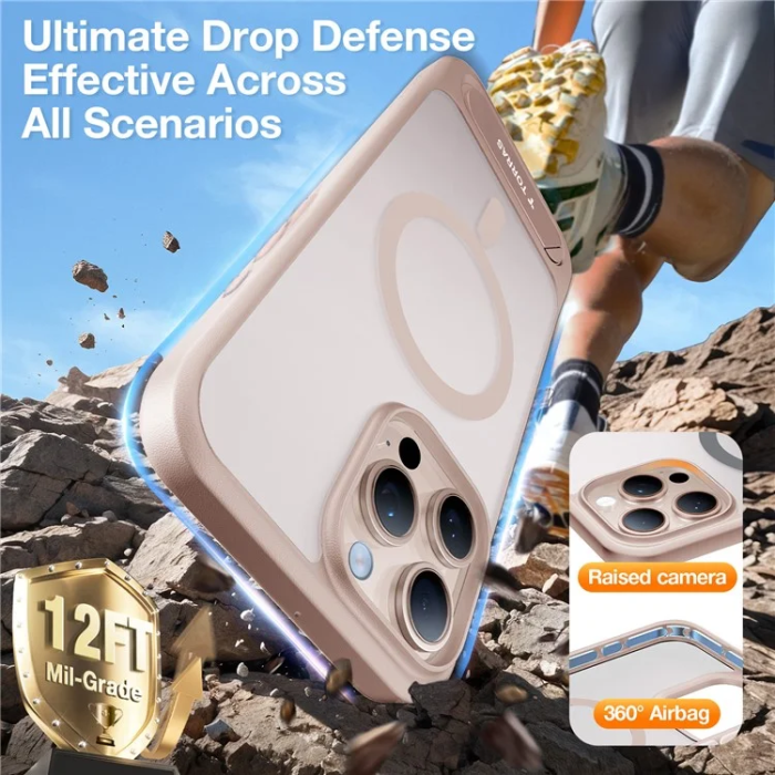 Torras - Torras iPhone 16 Pro Max Mobilskal Magsafe Kickstand - Desert Guld