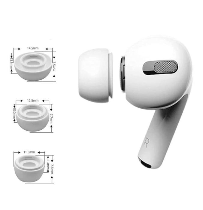 Tech-Protect - 3-Pack Örontips Apple Airpods Pro 1/2 - Vit