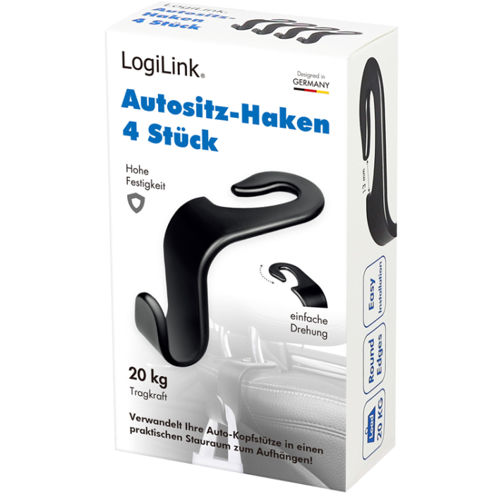 LogiLink - LogiLink Krokar till bilstolar max 20kg 4-pack