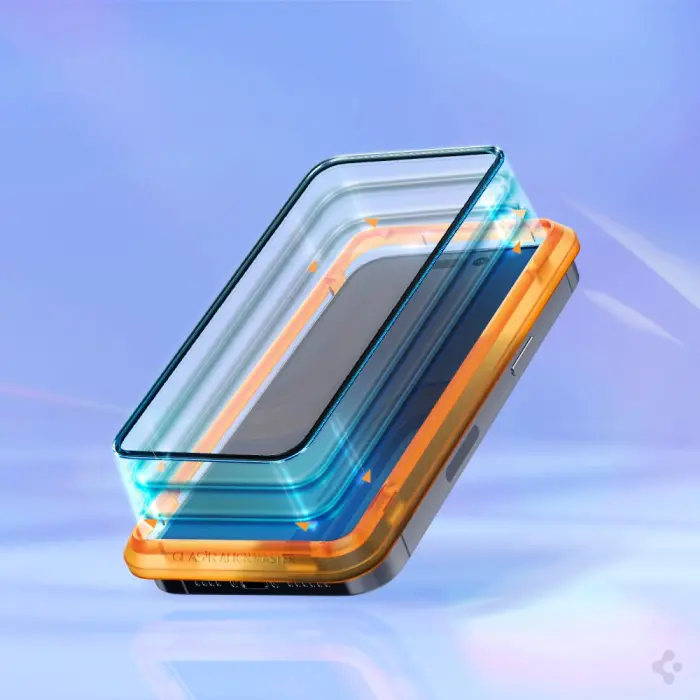 UTGATT - Spigen iPhone 14 Pro Härdat Glas Skärmskydd Alm FC 2-Pack - Svart