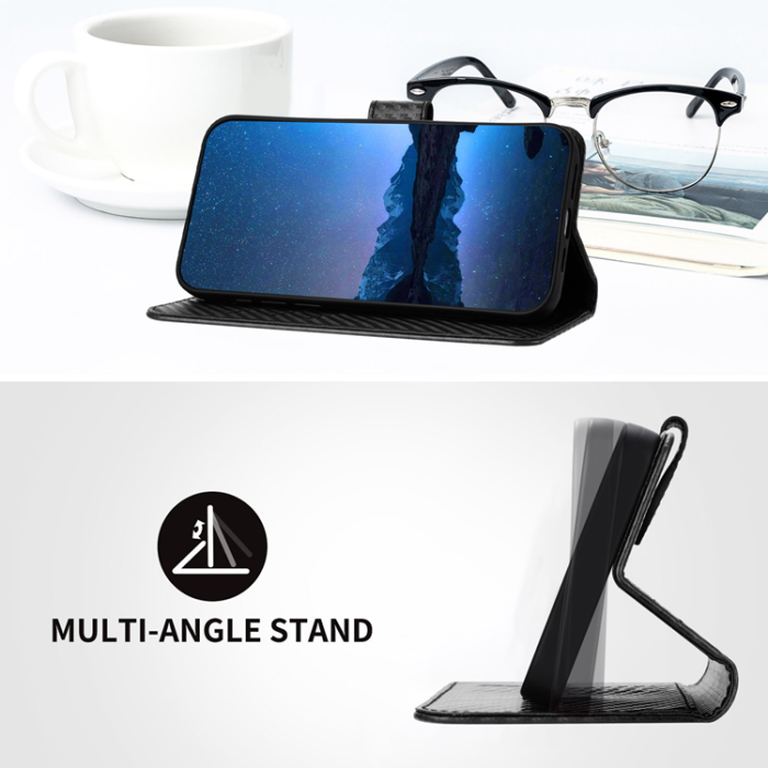 A-One Brand - Xiaomi 17 Pro Max Konstläder Plånboksfodral Carbon Fiber