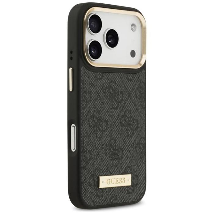 Guess - Guess iPhone 17 Pro Mobilskal MagSafe 4G Logo Plate - Svart