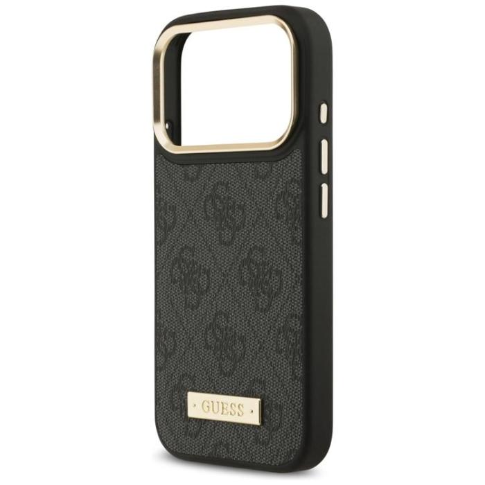 Guess - Guess iPhone 17 Pro Mobilskal MagSafe 4G Logo Plate - Svart