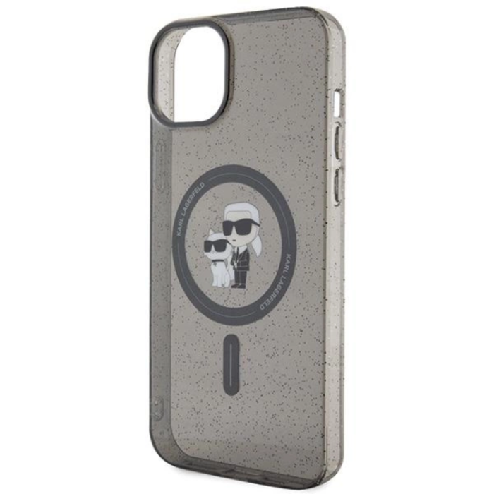 KARL LAGERFELD - KARL LAGERFELD iPhone 15 Plus Mobilskal Magsafe Glitter - Svart