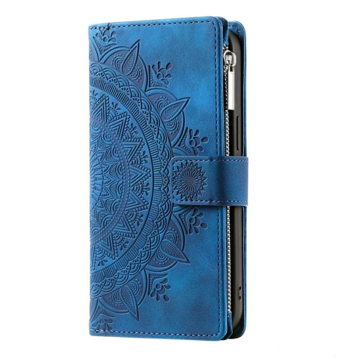 OEM - Samsung Galaxy S26 Plånboksfodral Mandala Blommönster Konstläder - Blå