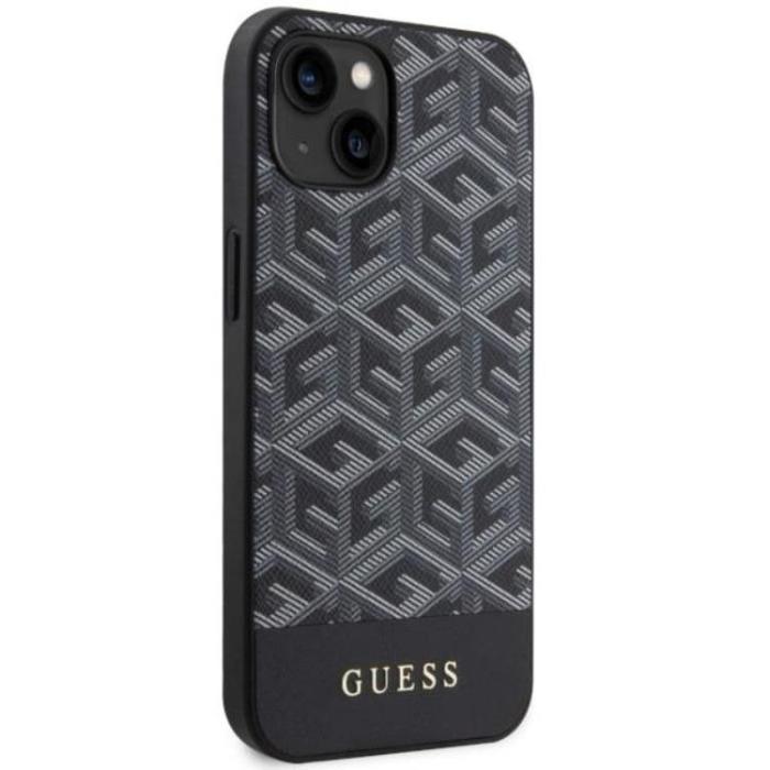 Guess - Guess iPhone 14 Mobilskal MagSafe GCube Stripes - Svart