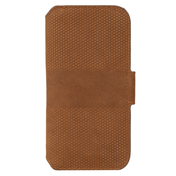 Krusell - Krusell iPhone 13 Mini Plånboksfodral Äkta Läder - Cognac