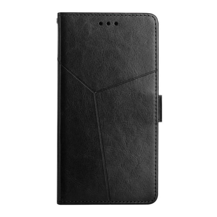OEM - Mobilskal till Samsung Galaxy S26 Y-formade Linjer Prägling KonstLäder - Svart