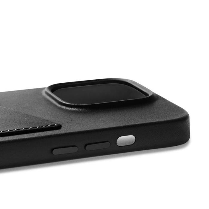 Mujjo - Mujjo iPhone 14 Pro Skal Korthållare Full Läder - Svart