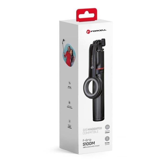 Forcell - Forcell MagSafe Selfiestick Med Trådlös Kontroll F-Grip - Svart