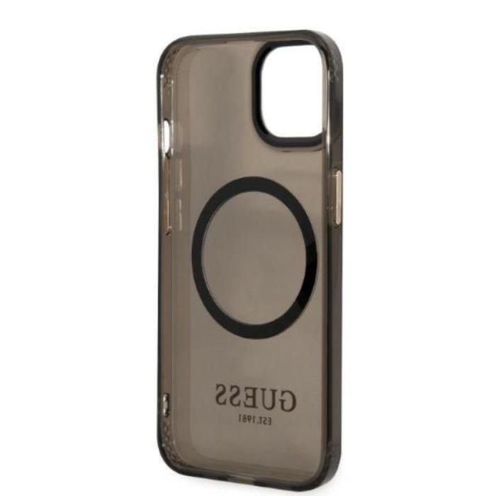 Guess - GUESS iPhone 13 Skal MagSafe Gold Outline Translucent - Svart