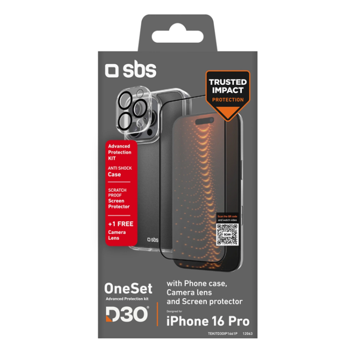 SBS - SBS iPhone 16 Pro Max Mobilskal Plus Skärmskydd Plus kameraskydd D30