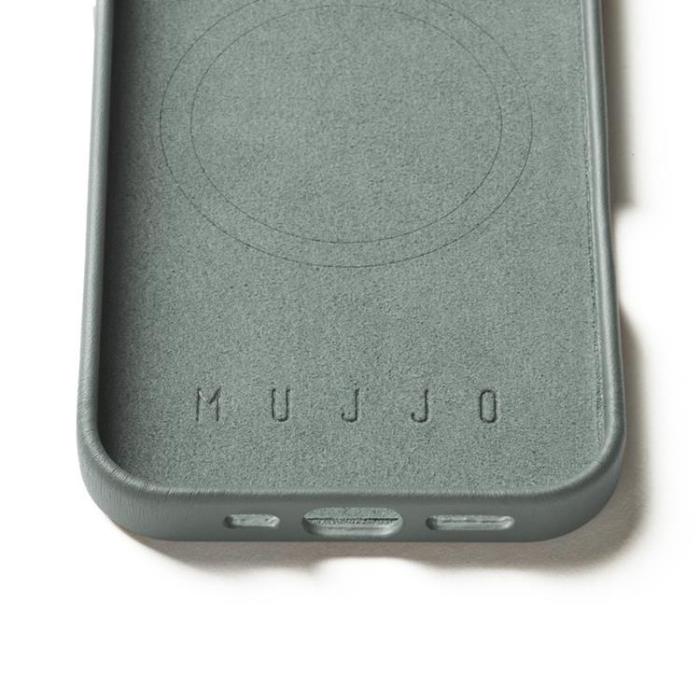 Mujjo - Mujjo iPhone 16 Pro Mobilskal MagSafe Läder - Grön Rök