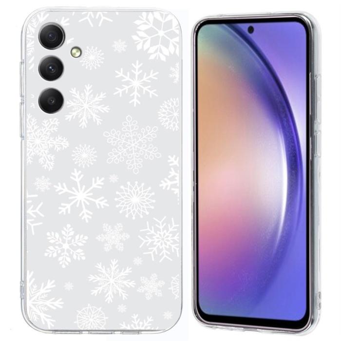 OEM - Samsung Galaxy A35 5G Skal TPU Julmönster Skydd - Snöflinga