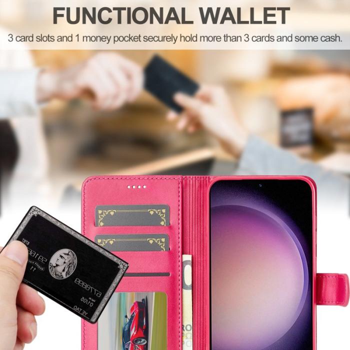 LC.imeeke - LC.IMEEKE Plånboksfodral för Samsung Galaxy S26 Konstläder - Rosa