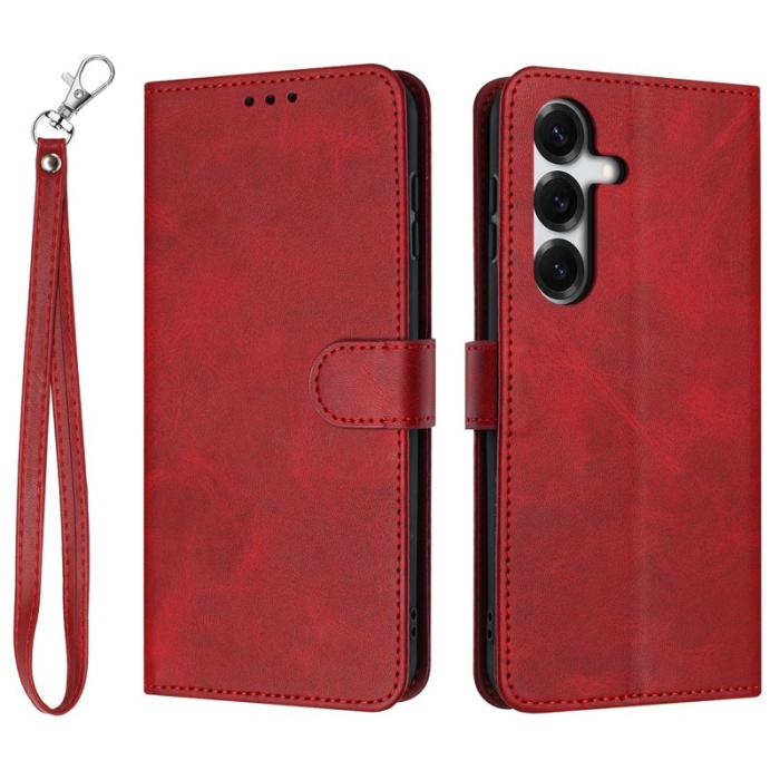 OEM - Plånboksfodral för Samsung Galaxy S26 Flip Ställ Konstläder - Röd