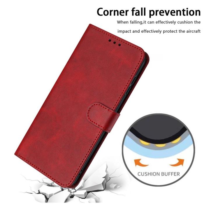 OEM - Plånboksfodral för Samsung Galaxy S26 Flip Ställ Konstläder - Röd