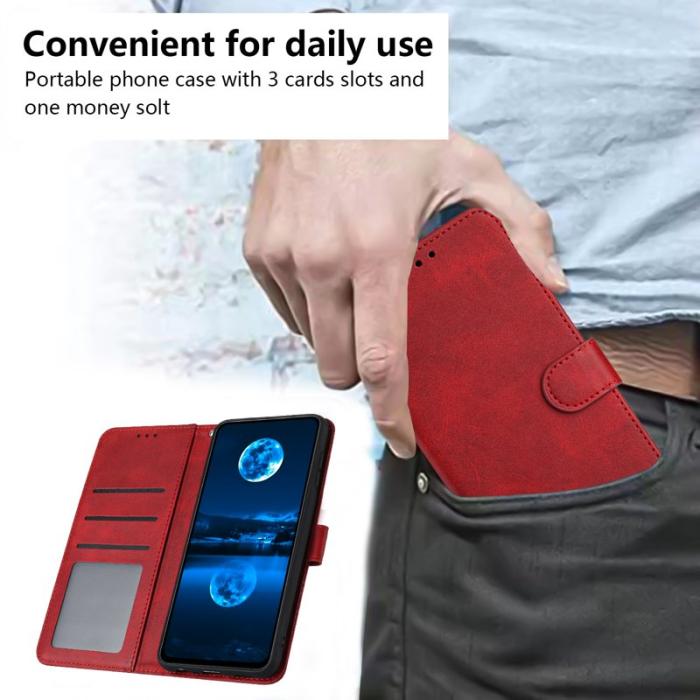 OEM - Plånboksfodral för Samsung Galaxy S26 Flip Ställ Konstläder - Röd