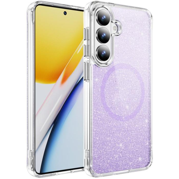 OEM - Mobilskal för Samsung Galaxy S26 Glitter Magnetiskt PC + TPU - Lila