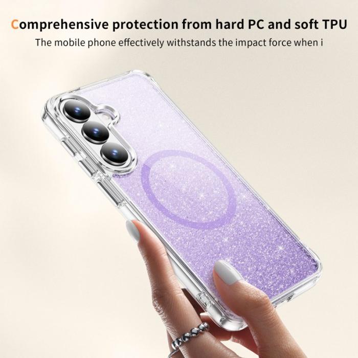OEM - Mobilskal för Samsung Galaxy S26 Glitter Magnetiskt PC + TPU - Lila