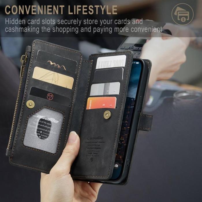 Caseme - CASEME iPhone 14 Pro Max Plånboksfodral C30 Zipper - Svart