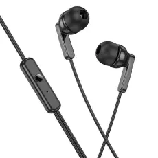Hoco - HOCO Tr&aring;dbundna H&ouml;rlurar Jack 3.5 mm med Mikrofon M121 Svart