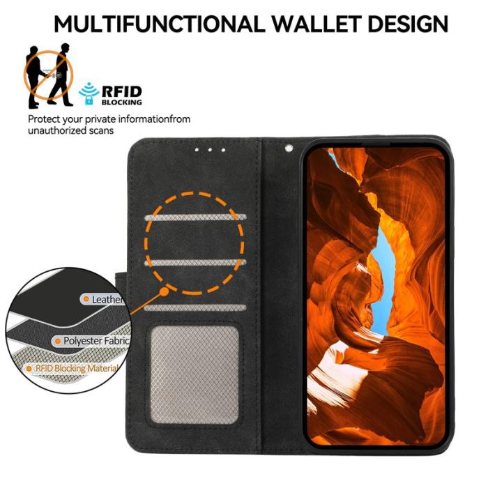 ABEEL - ABEEL Samsung Galaxy A36 5G Plånboksfodral Splicing Konstläder Svart