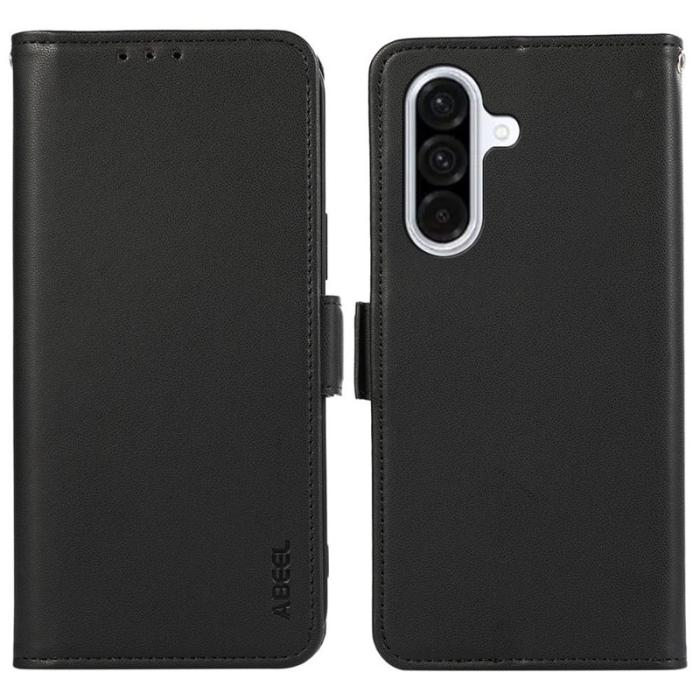 ABEEL - ABEEL Mobilskal till Samsung Galaxy A36 5G KonstLäder RFID-Skydd - Svart