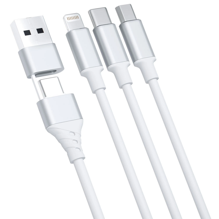 3MK - 3mk 3in1 USB-A till USB-C Lightning microUSB kabel 1.5m
